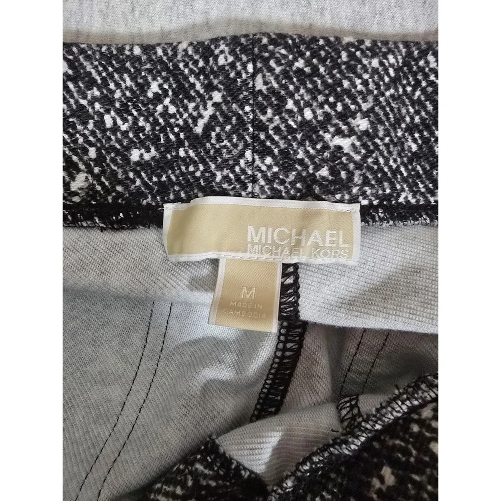 Womens Michael Kors Pants Medium Black White‎ Geometric Print